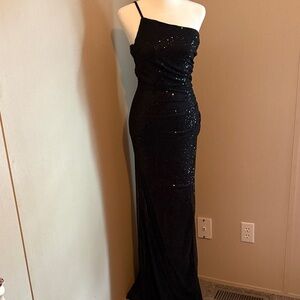 Elegant Black Sequin Evening Gown